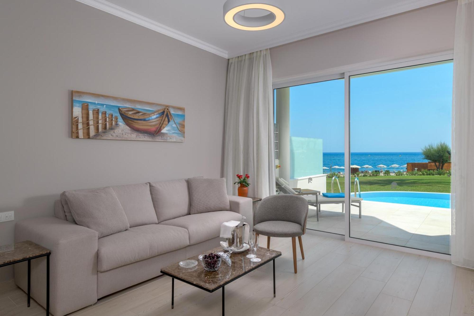 Rodos Palladium Leisure & Wellness Kallithea  Bagian luar foto A living room with a view of the sea