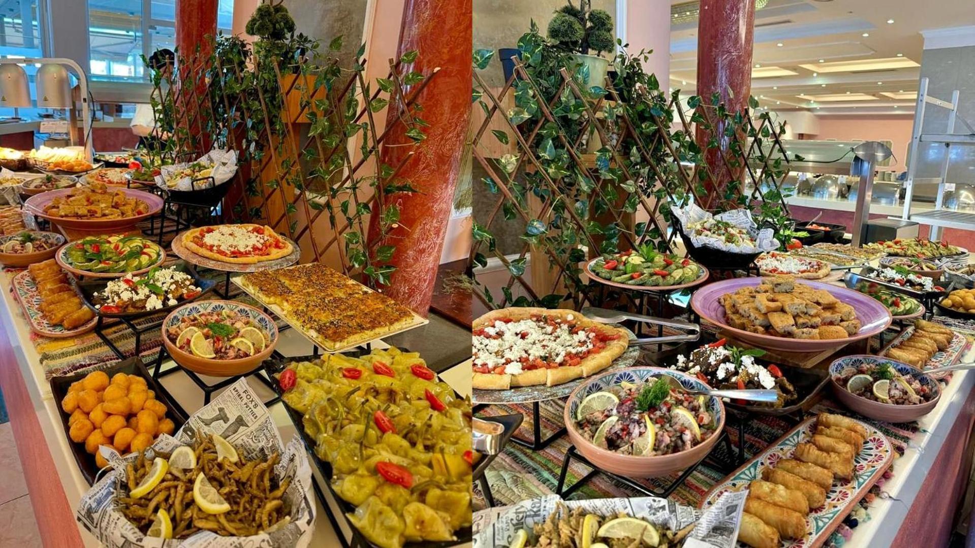 Rodos Palladium Leisure & Wellness Kallithea  Bagian luar foto A buffet at a hotel